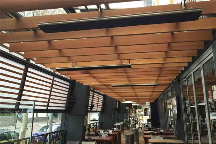 Application of JH heater in semi-outdoor cafe